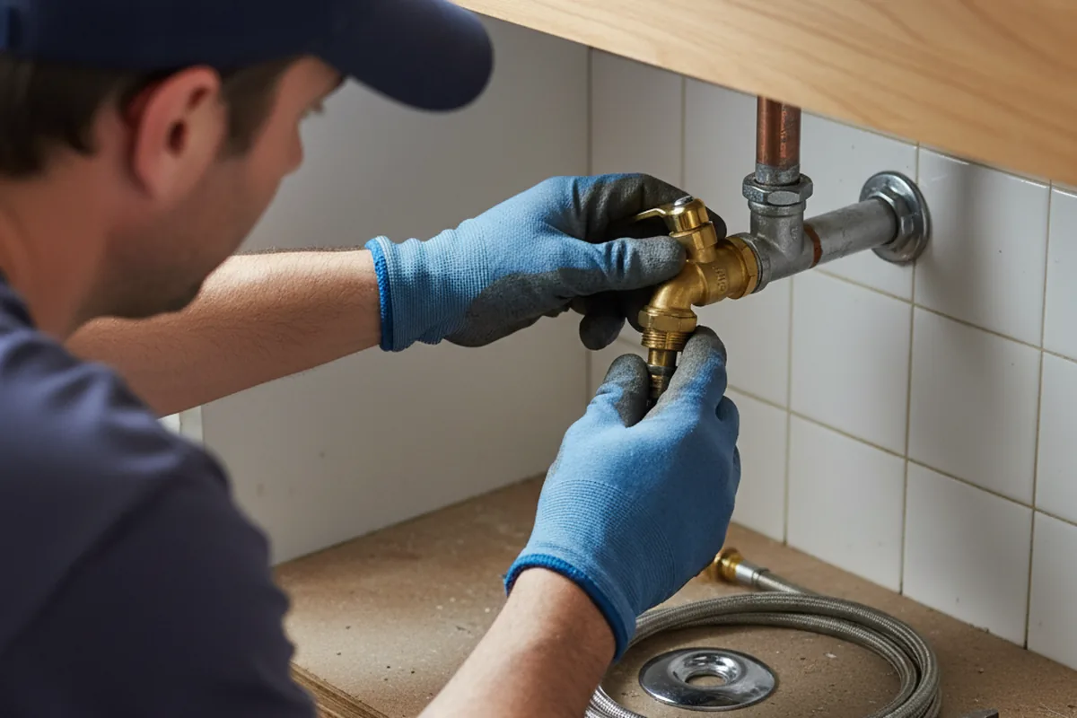 Shutoff valve and fitting work during Emergency Plumbing in Beaver
